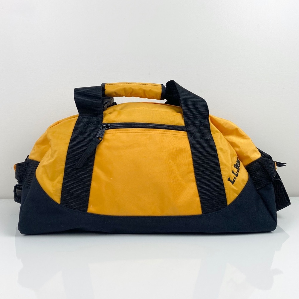 L.L. Bean Duffle Bag Nylon Yellow & Black small Travel Weekend Bag